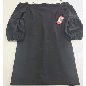 NWT Vince Camuto Off Shoulder Midi Cocktail Dress Black Sz Large